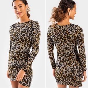 Francesca's June & Ivy Tammy Ruched Leopard Dress‎ Size Medium